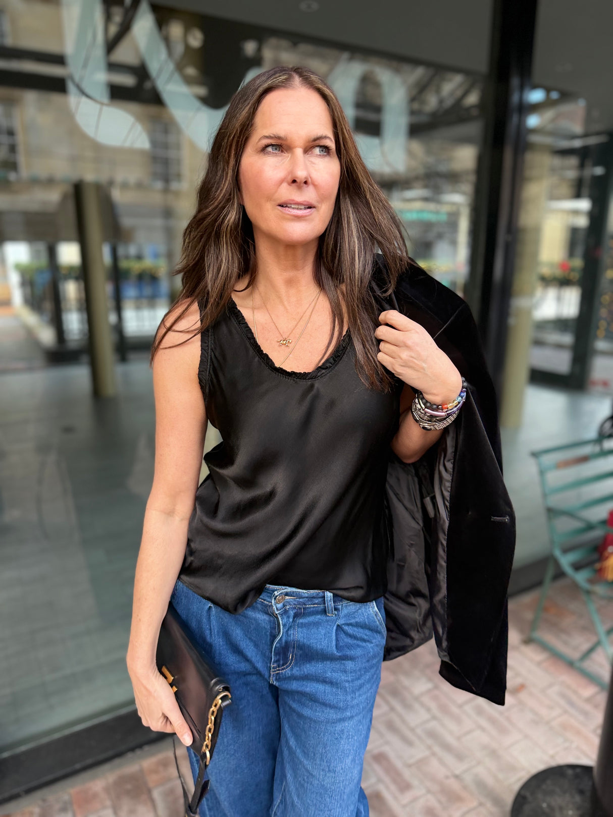 Delilah Silky Tank - Black