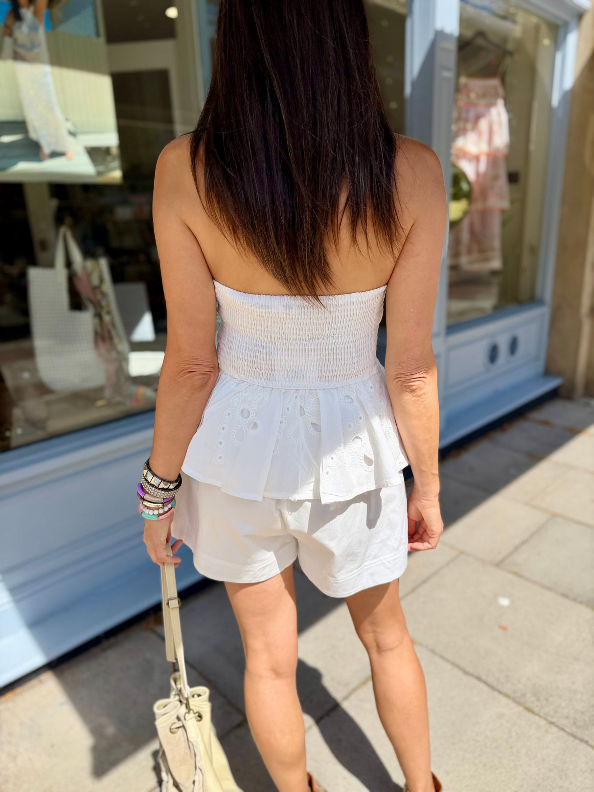Nik Ruffle Bandeaux Top