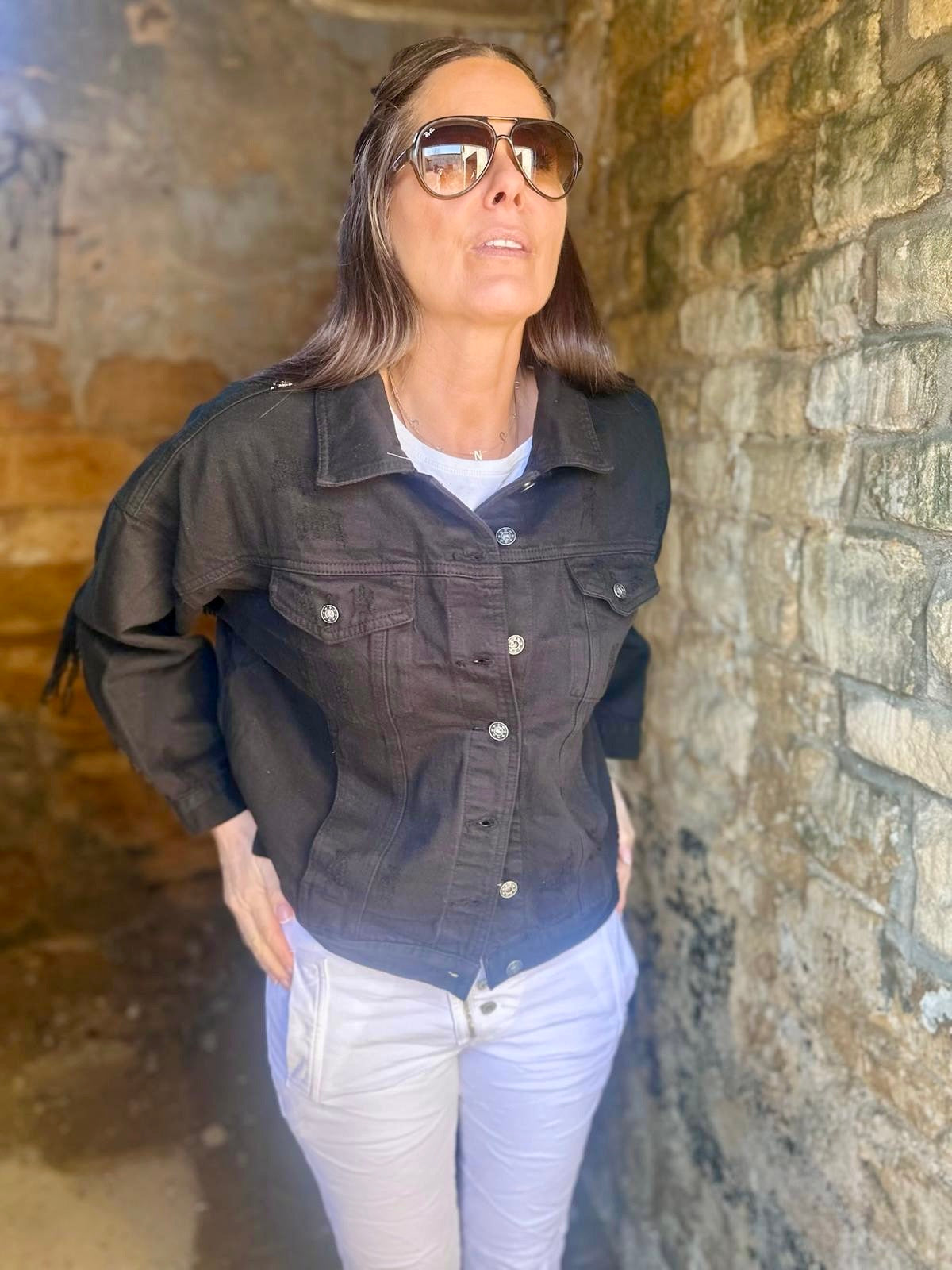 Jaqueta jeans Dallas preta