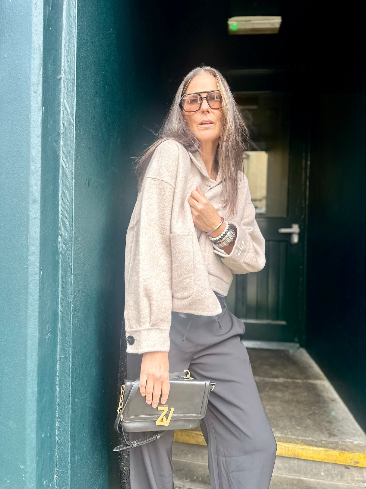 Reece Cropped Jacket - Neutral