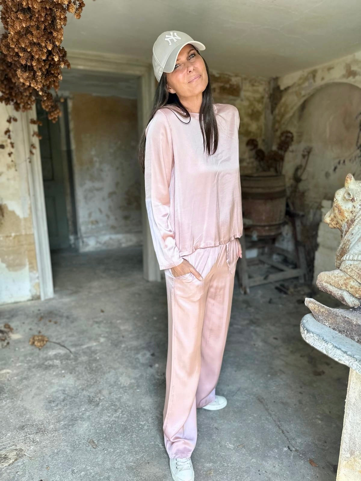 Isobel Tie-Waist Pant Powder Pink