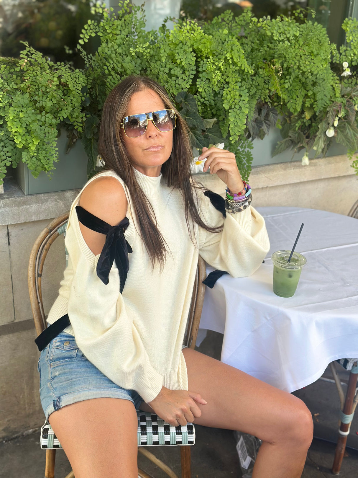 Keeley Cold Shoulder Knit - Ecru