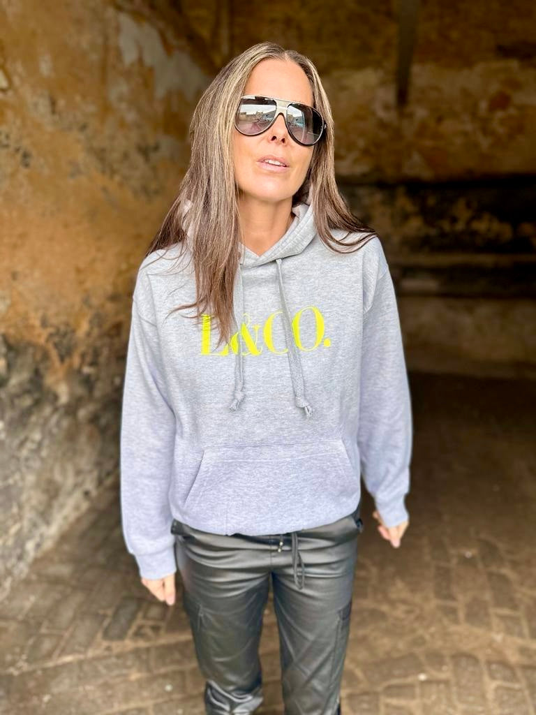 Sudadera con capucha LCO gris neón amarillo