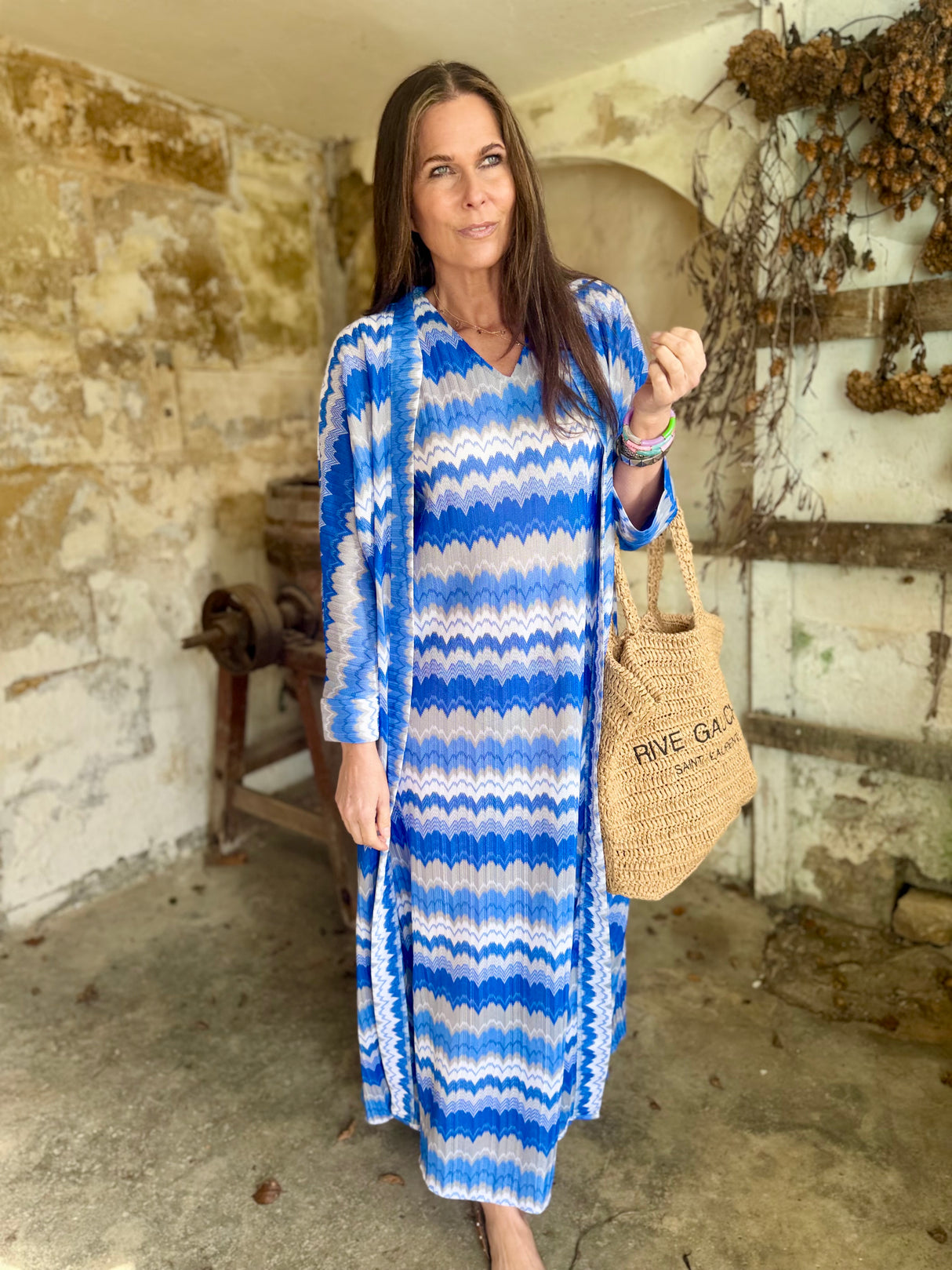 Seraphina Long Line Cover Up - Ocean