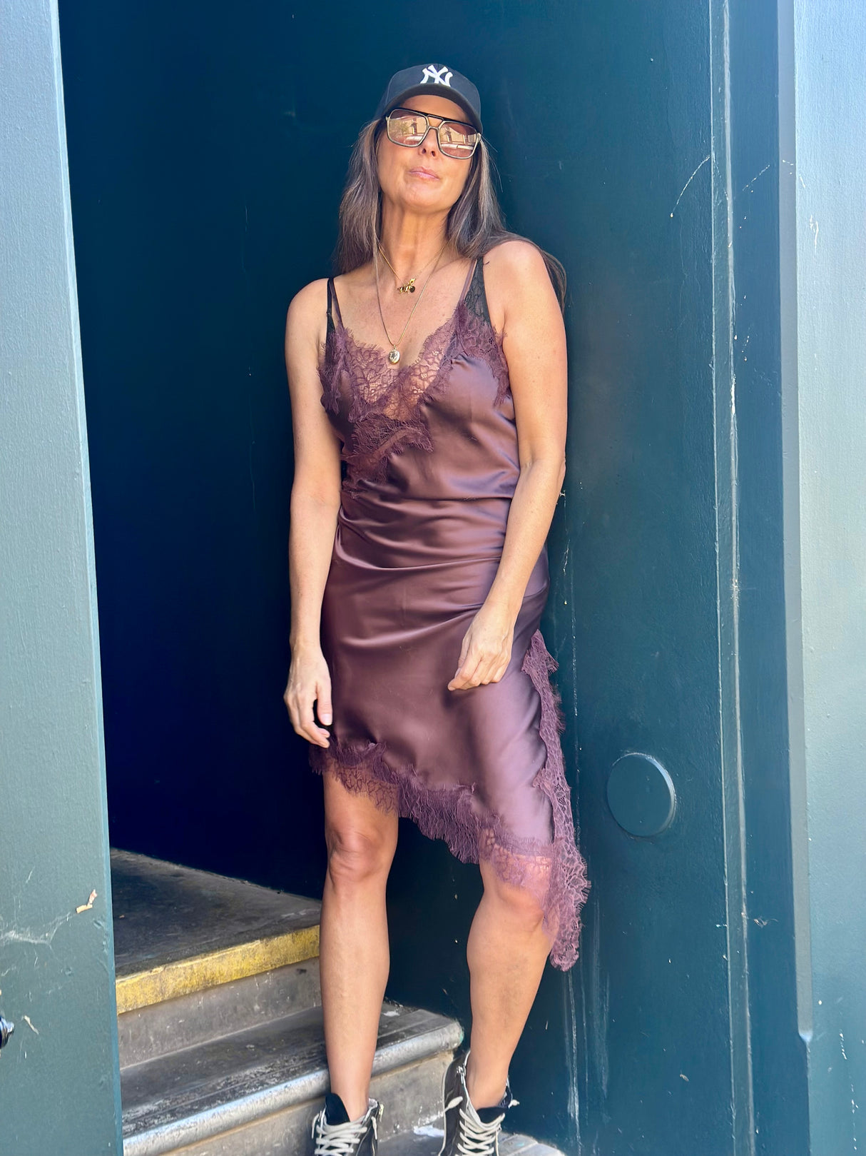 Anya Lace Dress - Cherry