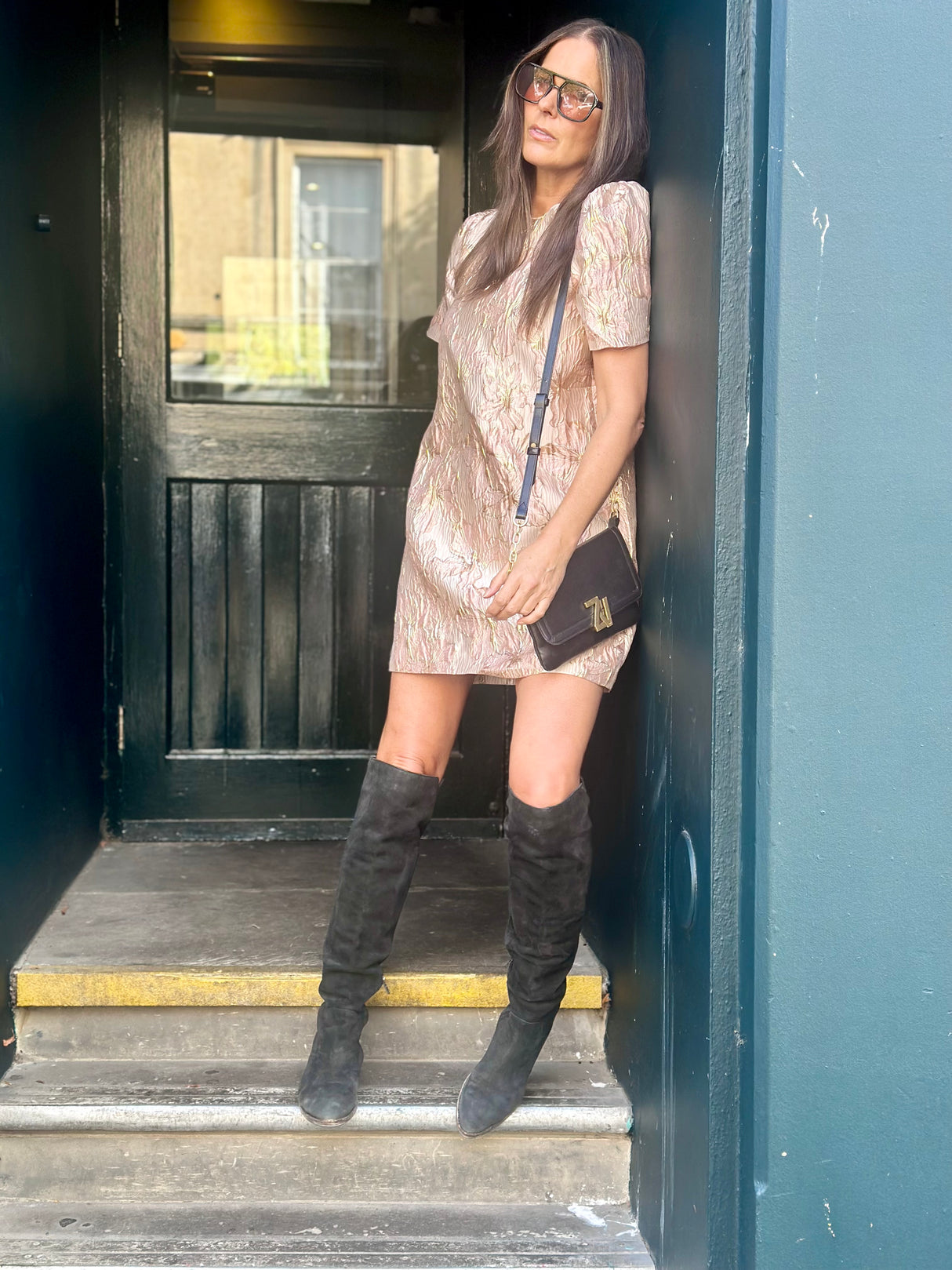 Rose Printed Mini Dress