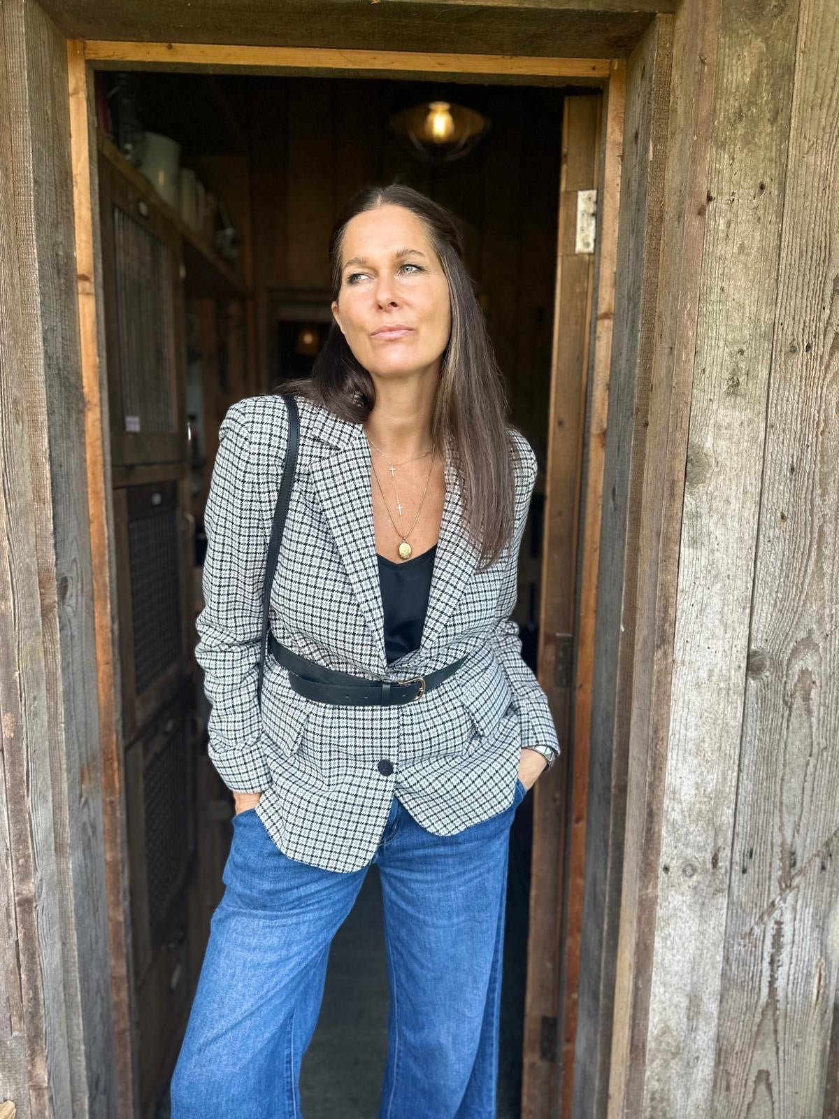 Rocco Houndstooth Jacket Grey Mix