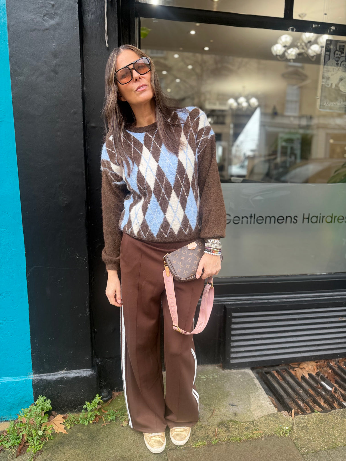 Law Stripe Jogger - Chocolate