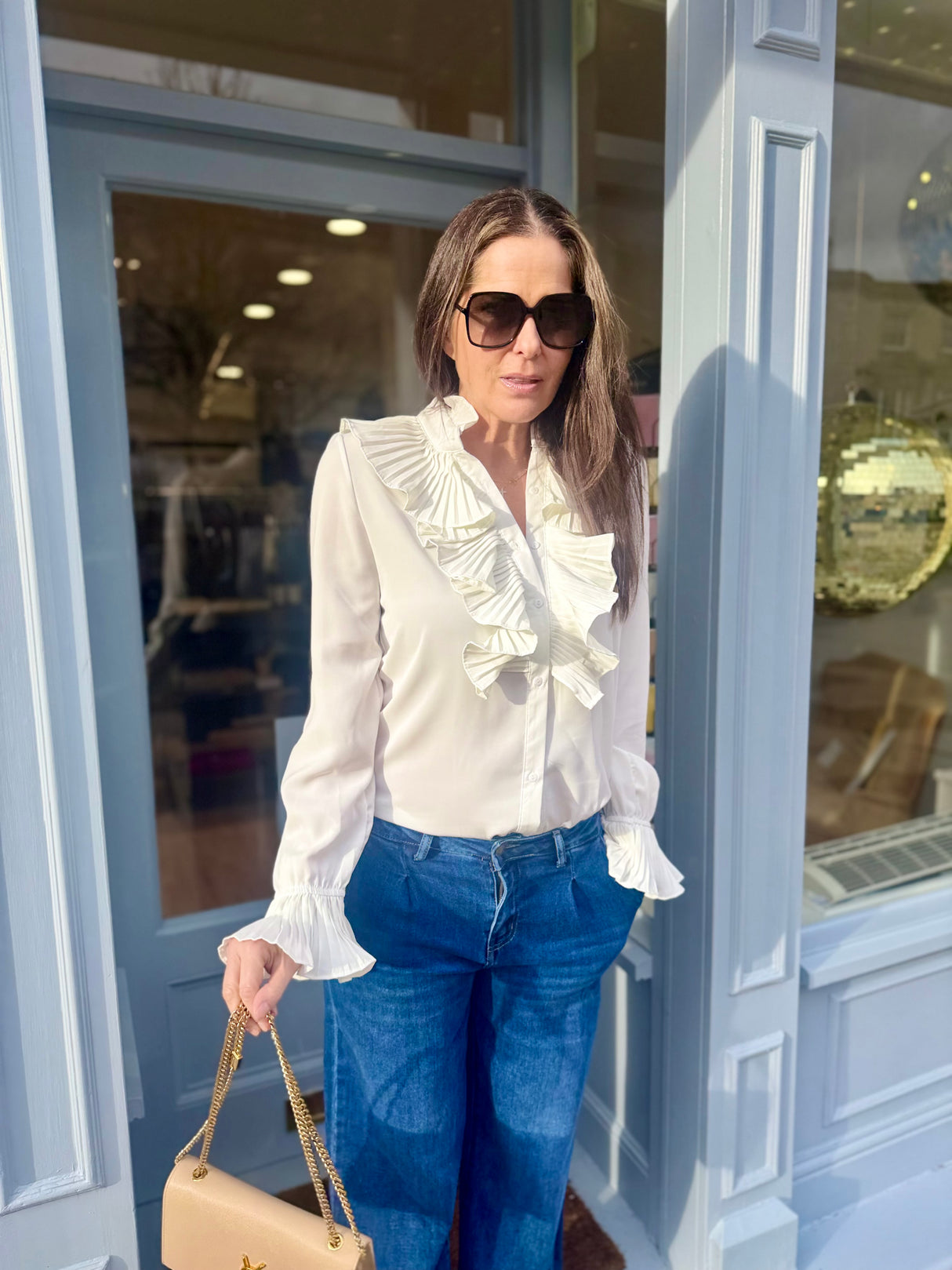 Sally Ruffle Blouse - White