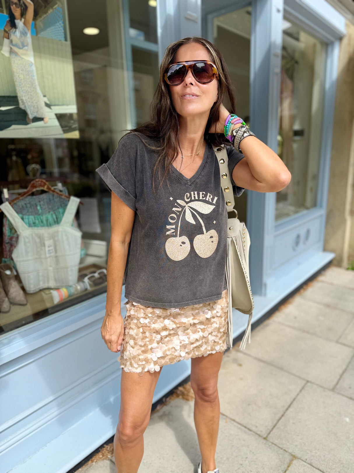 Mon Cheri Tee - Grey