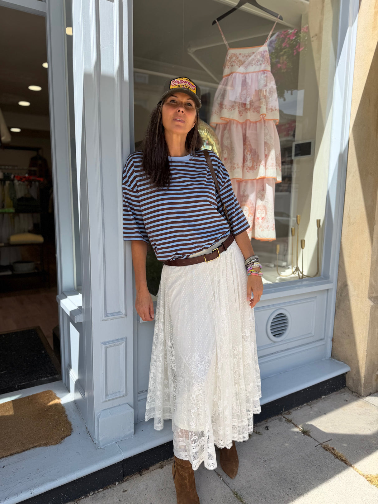 White Lace Midi Skirt
