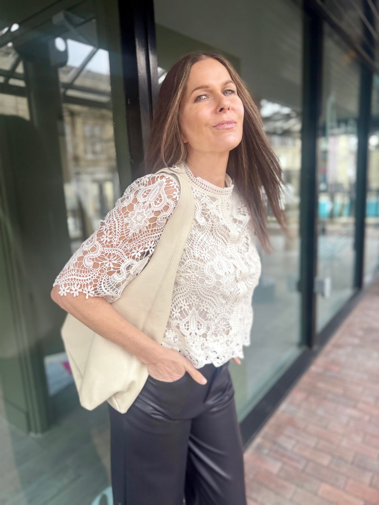 Raquel Crochet Blouse - Ecru