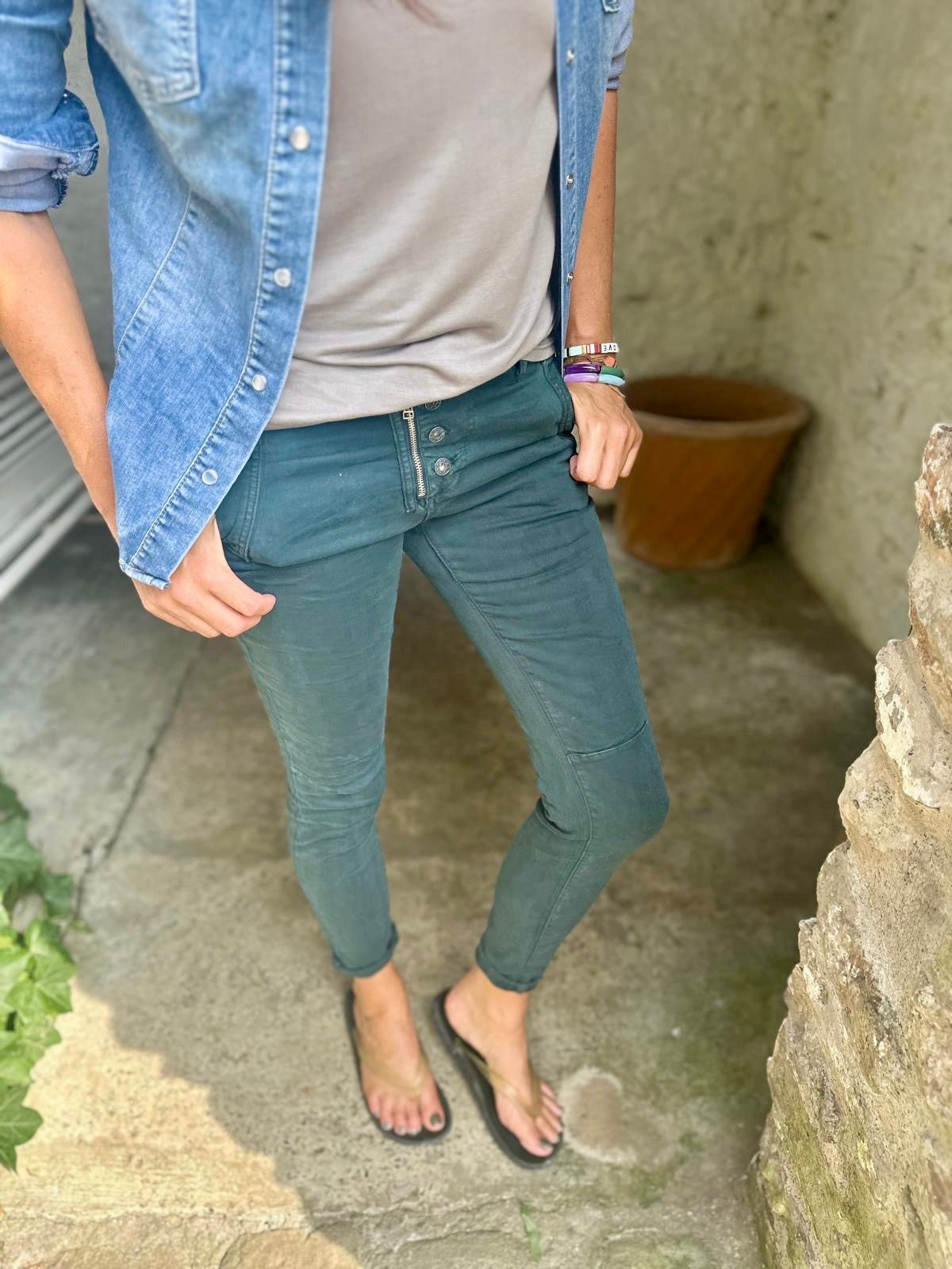 Jean Lux verde azulado