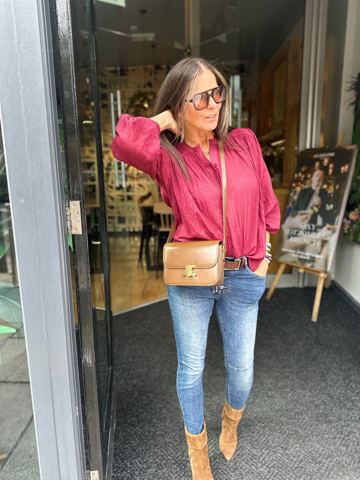 JoJo Floaty Blouse - Bordeaux