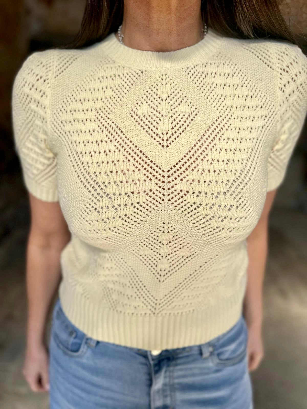 Cam Short Sleeve Knit - Pale Yellow