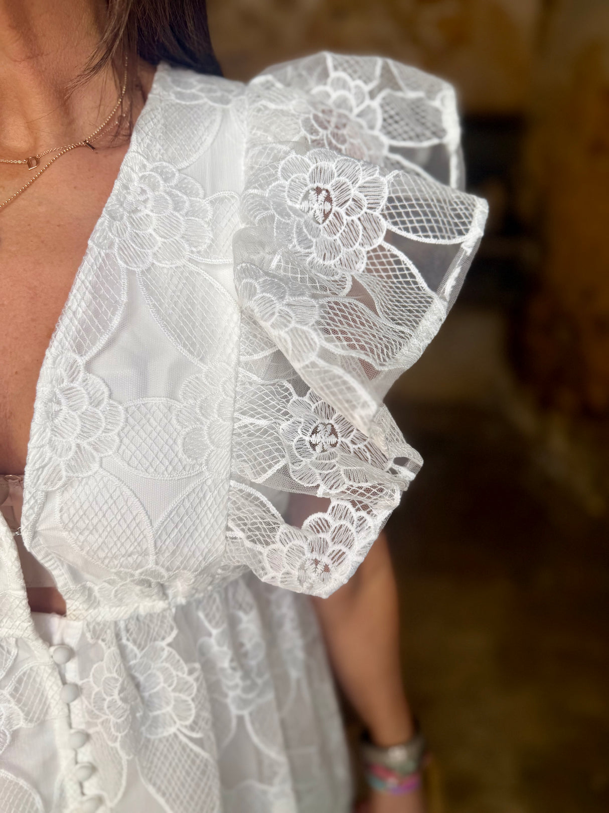 Mila Lace Dress - White