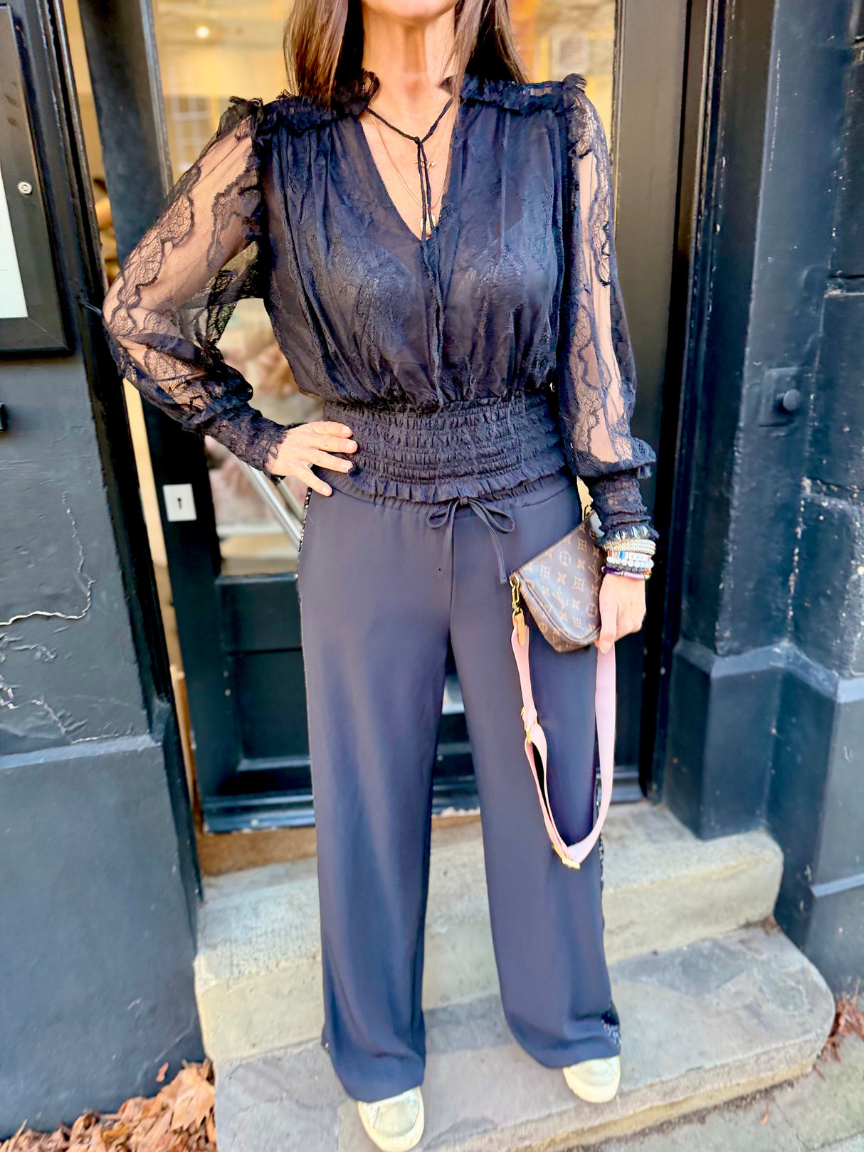 Nolan Lace Top - Black