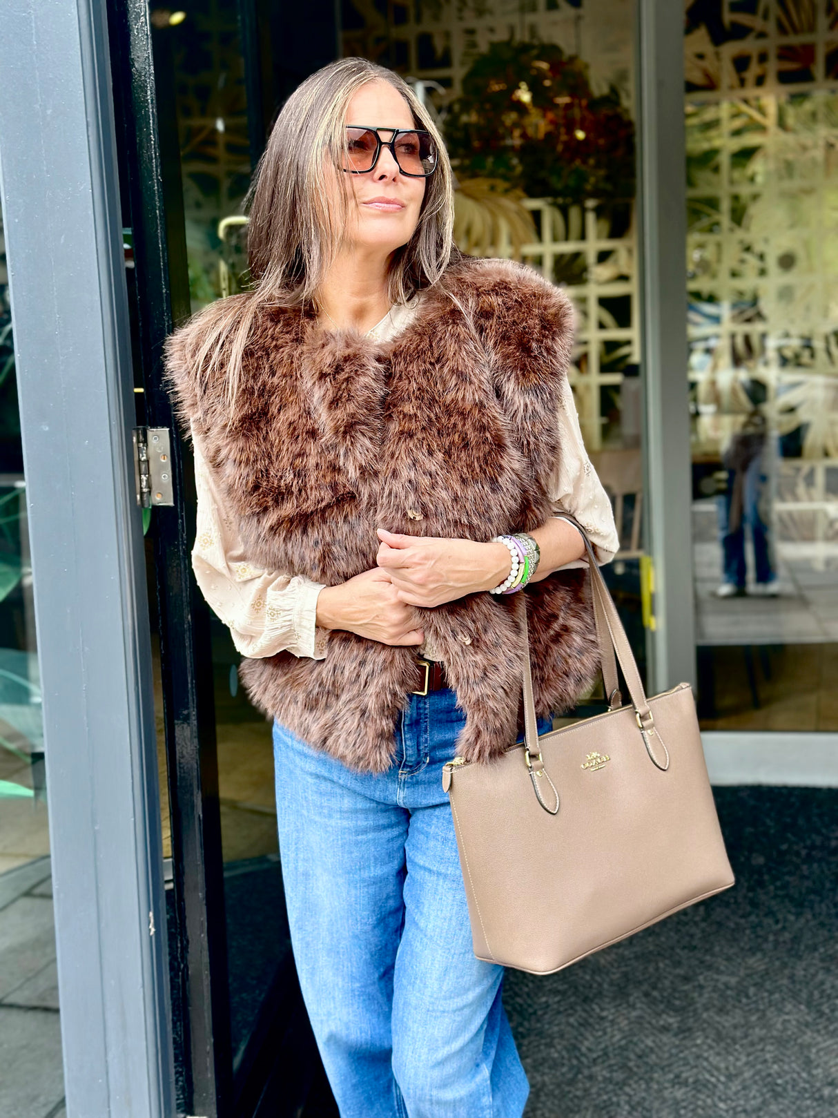 Bam Animal Print Faux Fur Gilet