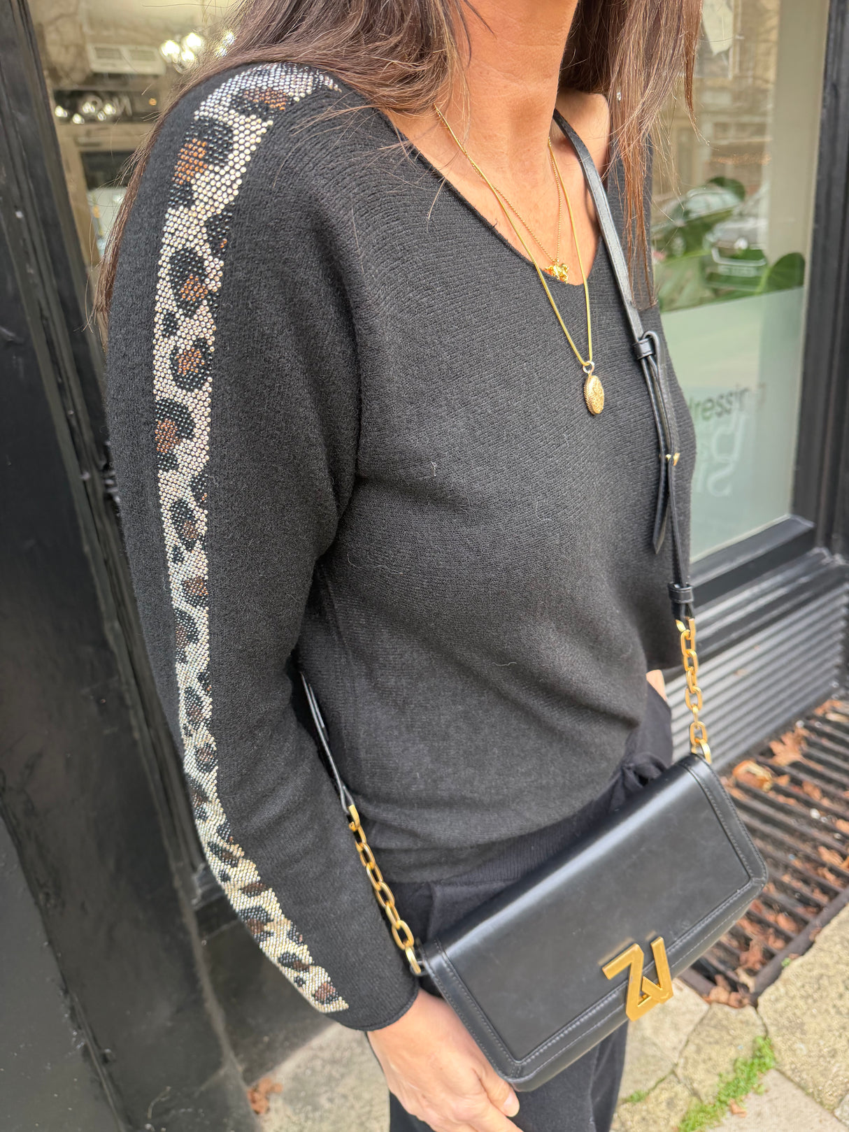 Nala Knit With Sequin - Black