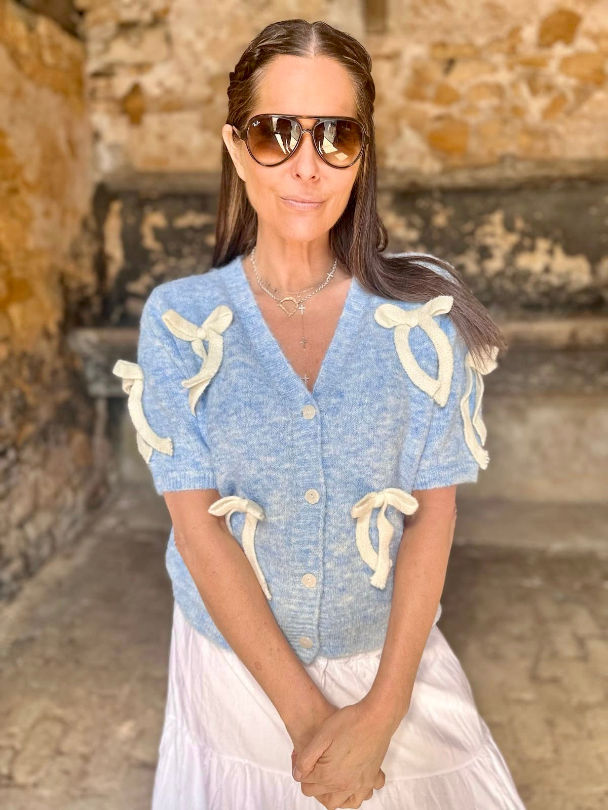 Juliette Vest Blue/Cream