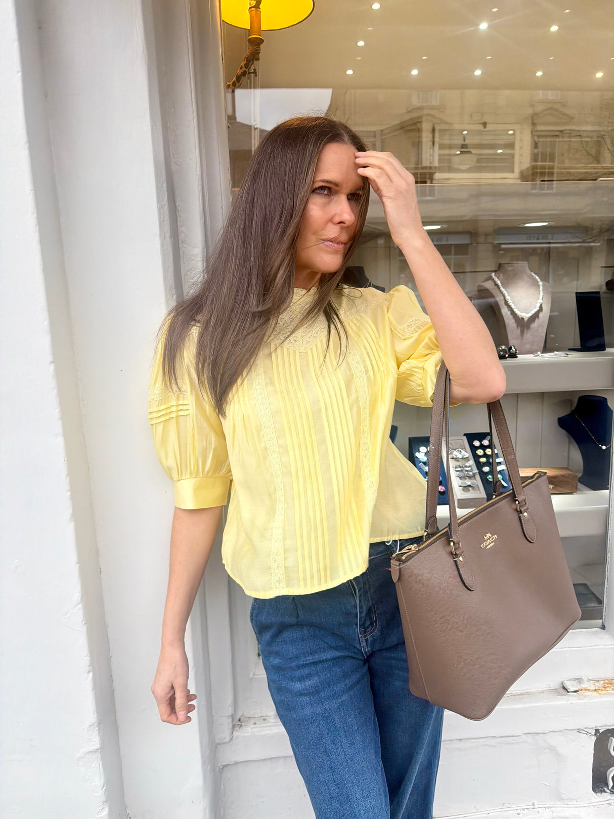 Cathy Embroidered Blouse - Lemon