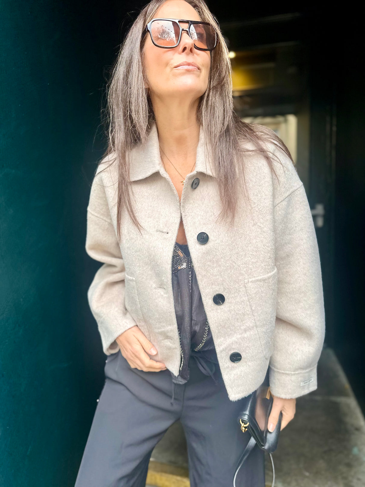 Reece Cropped Jacket - Neutral