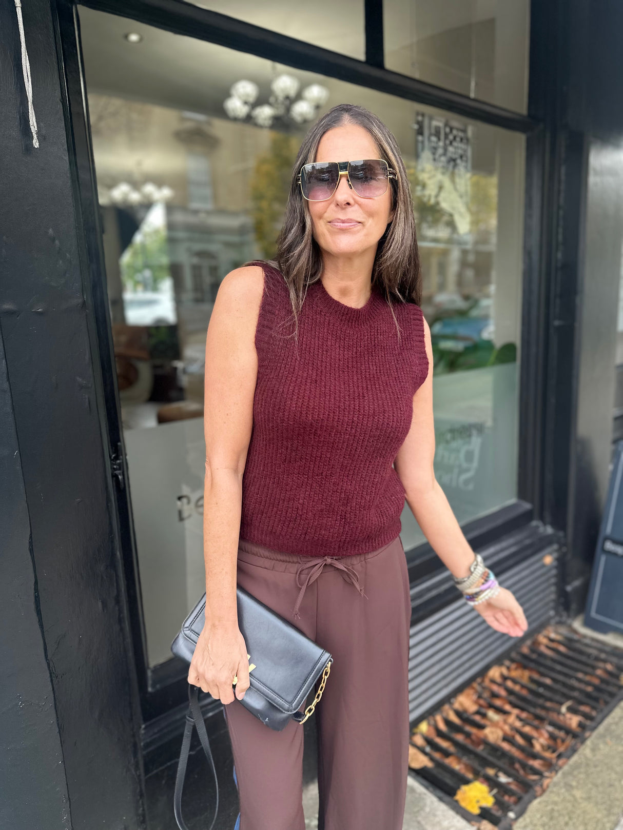 Bubblegum Crew Neck Vest - Cherry