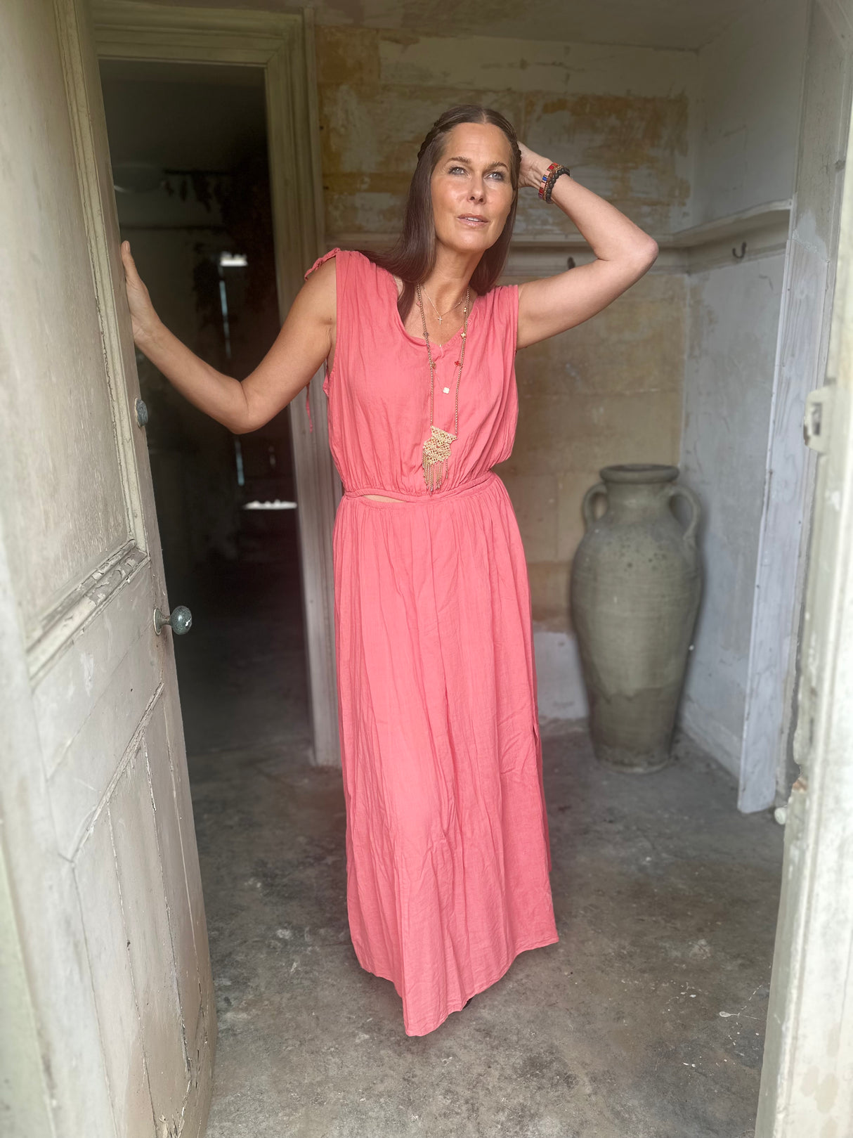 Zahra Cut Out Maxi - Muted Coral