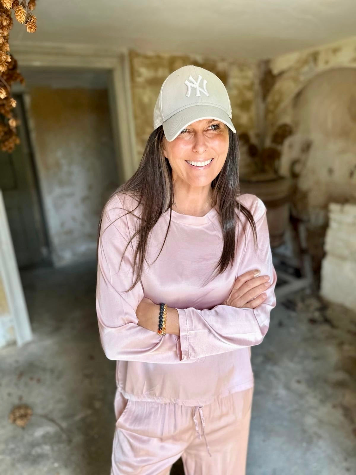 Isobel Silk Blend LS Top - Powder Pink