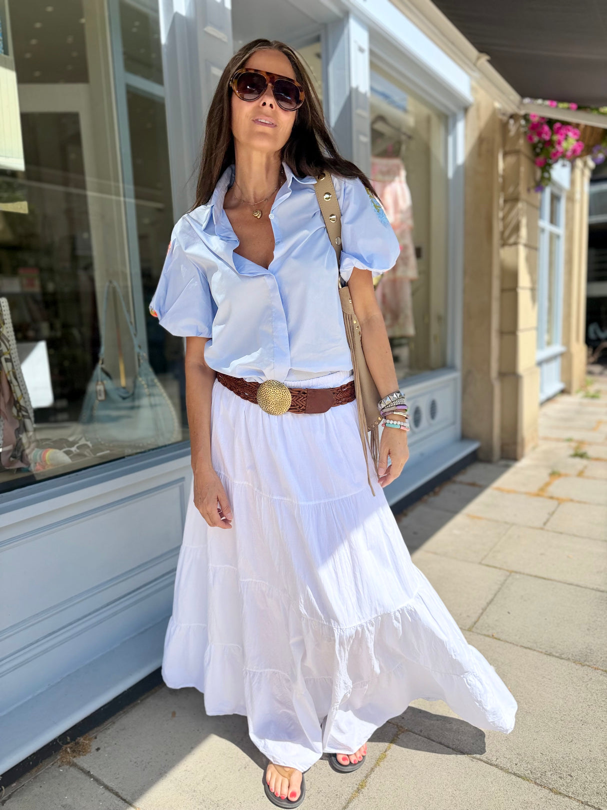 Amber Maxi Skirt White