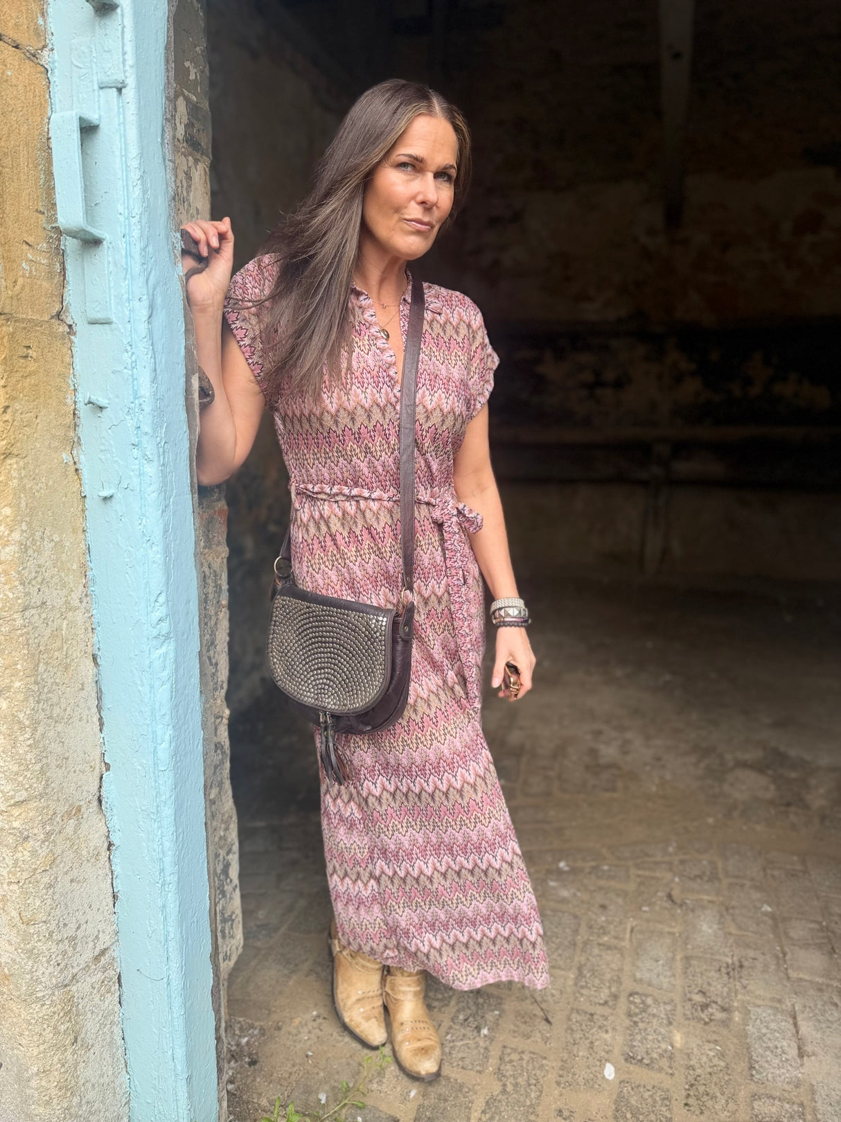 Robin Printed Maxi Dress - Pink