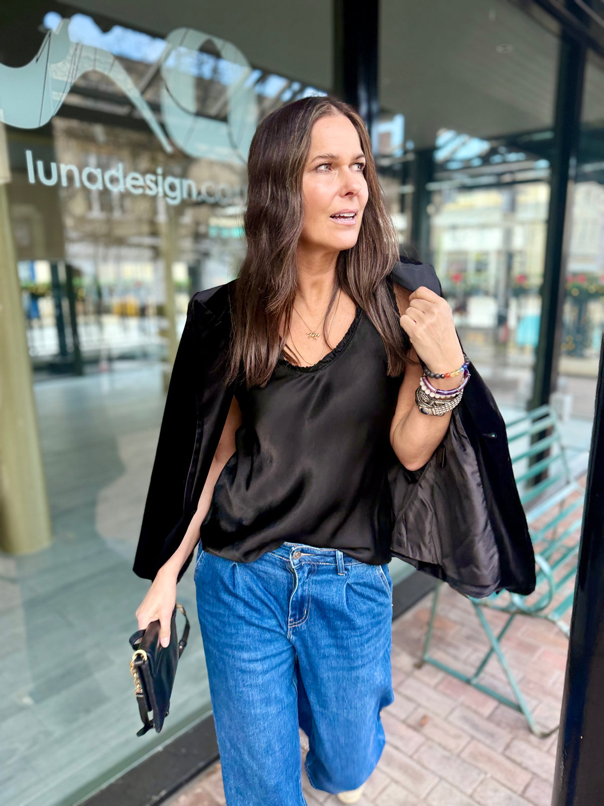 Delilah Silky Tank - Black