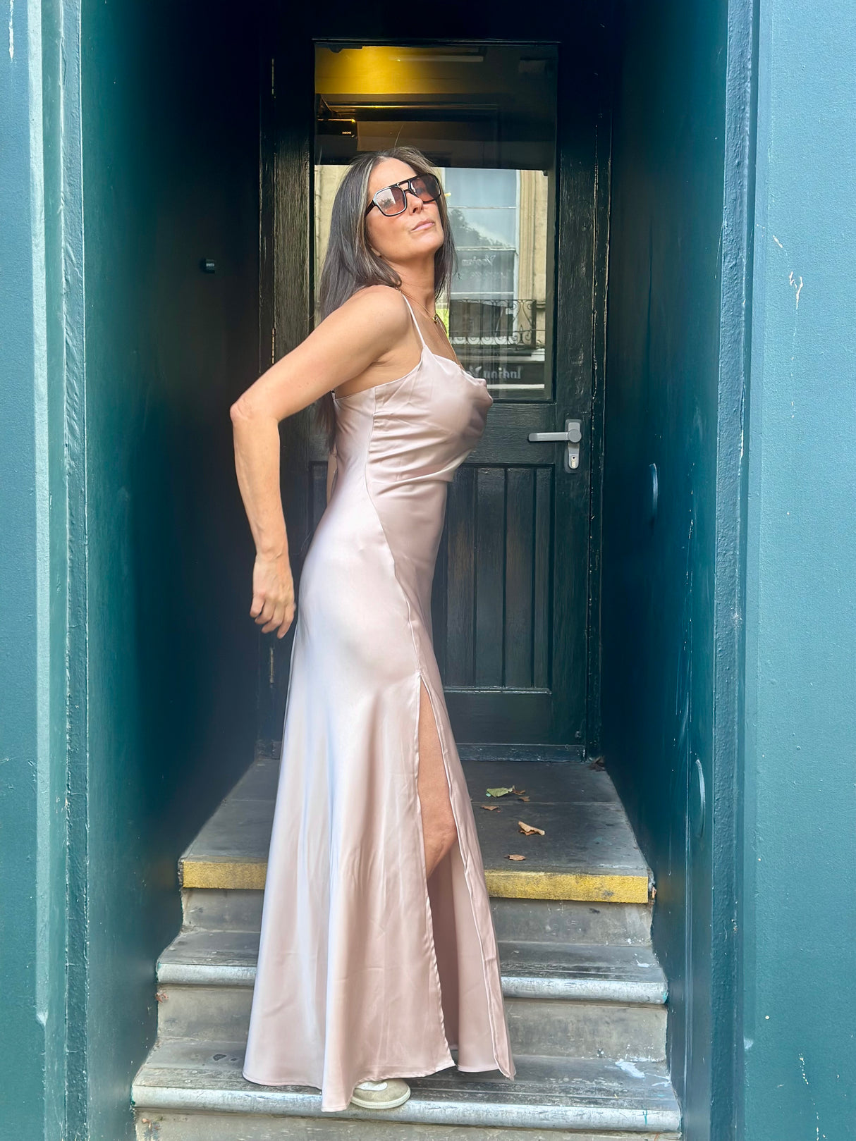 Elisha Maxi Slip Dress - Beige