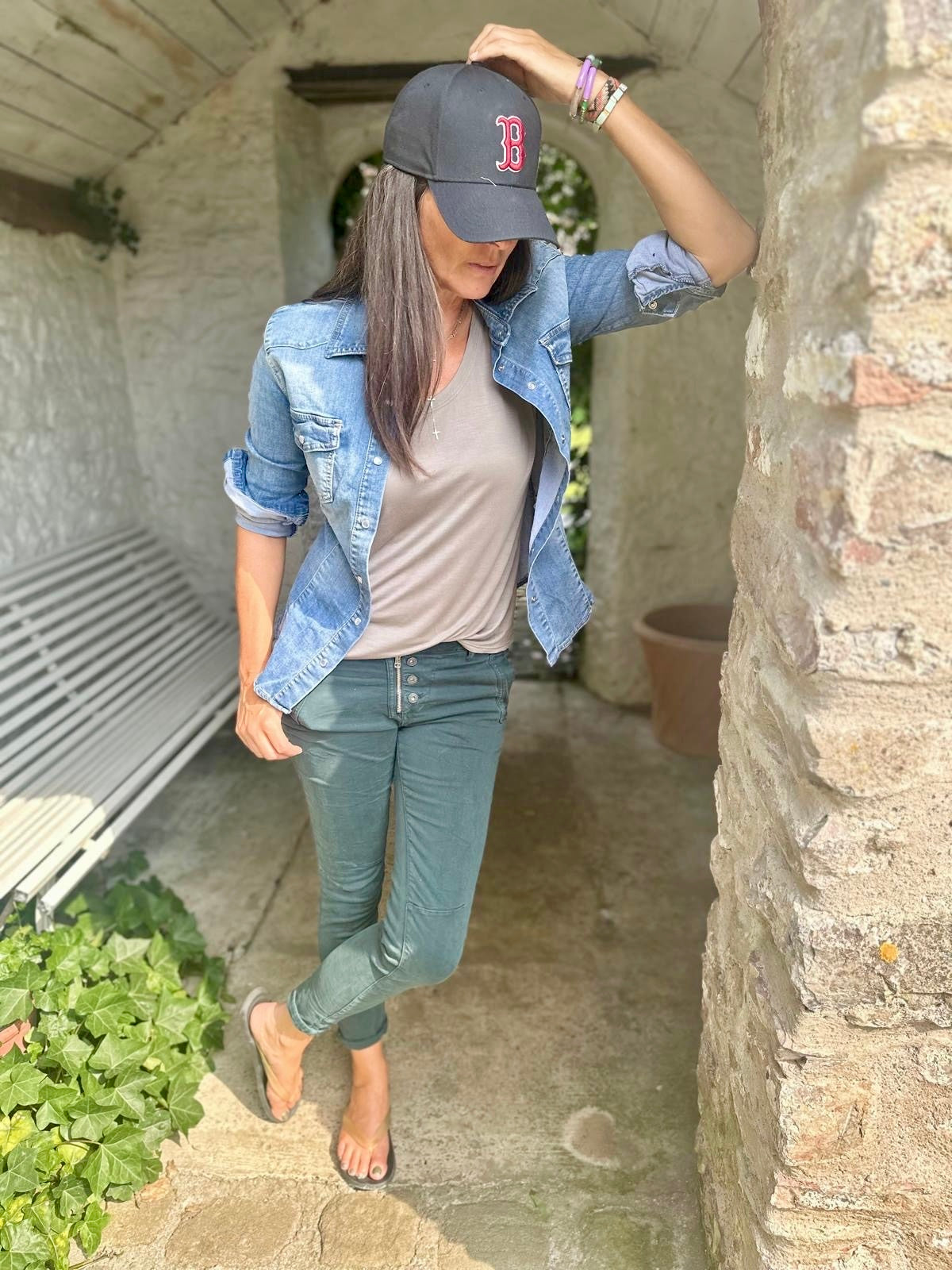 Jean Lux verde azulado