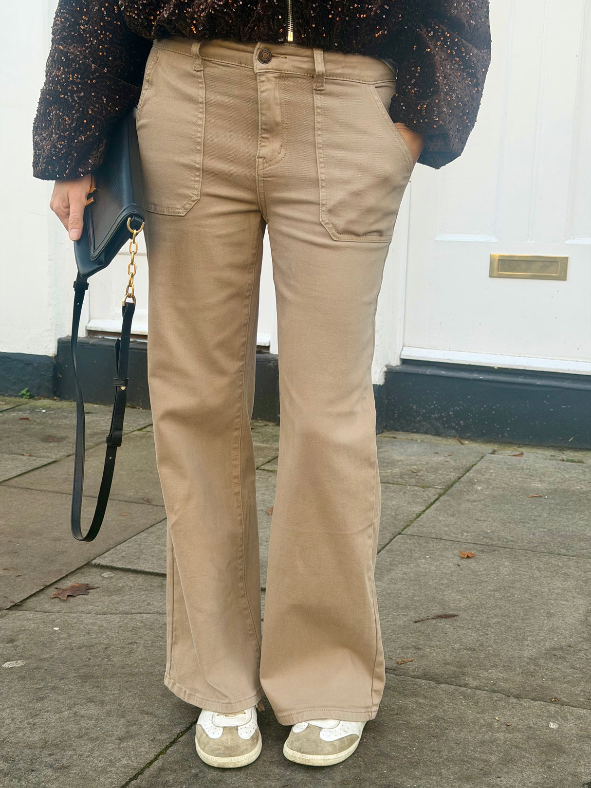 Crush Wide Leg Jean - Putty