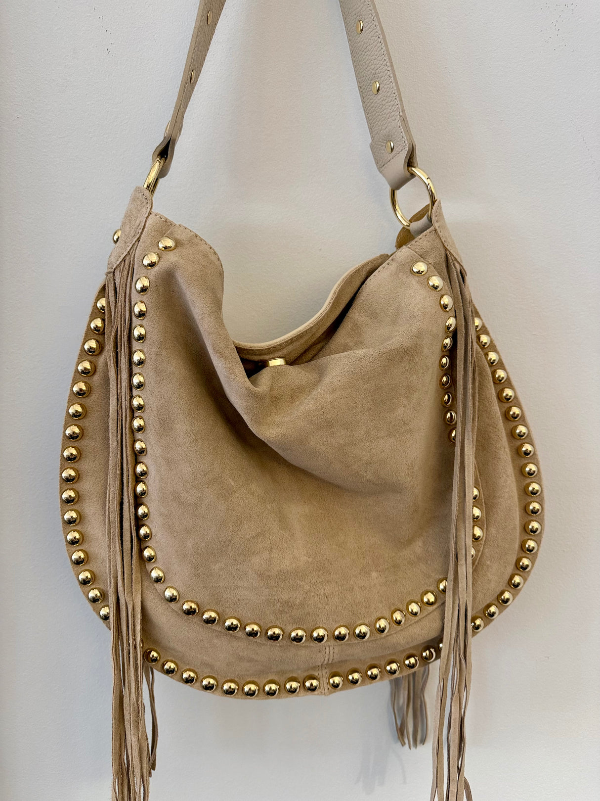 Tabitha Suede Bag - Sand