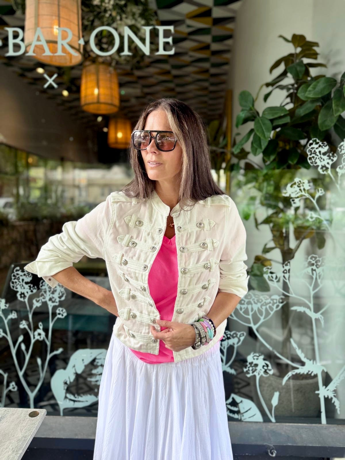 Lola Military Jacket - White