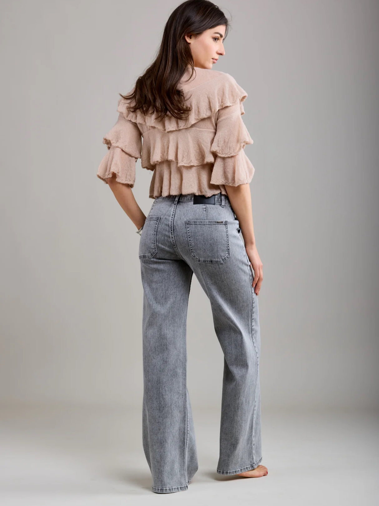 Crush Wide Leg Jean - Grey