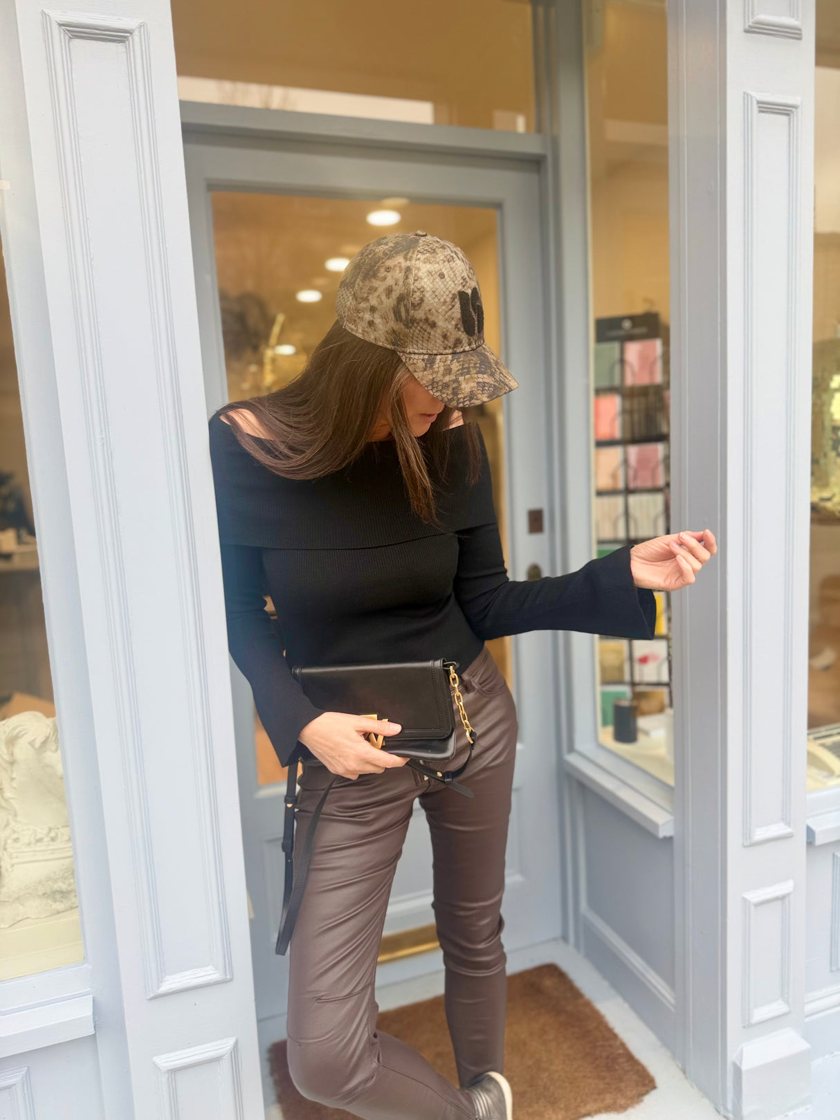 Newton Knitted Off Shoulder Knit - Black