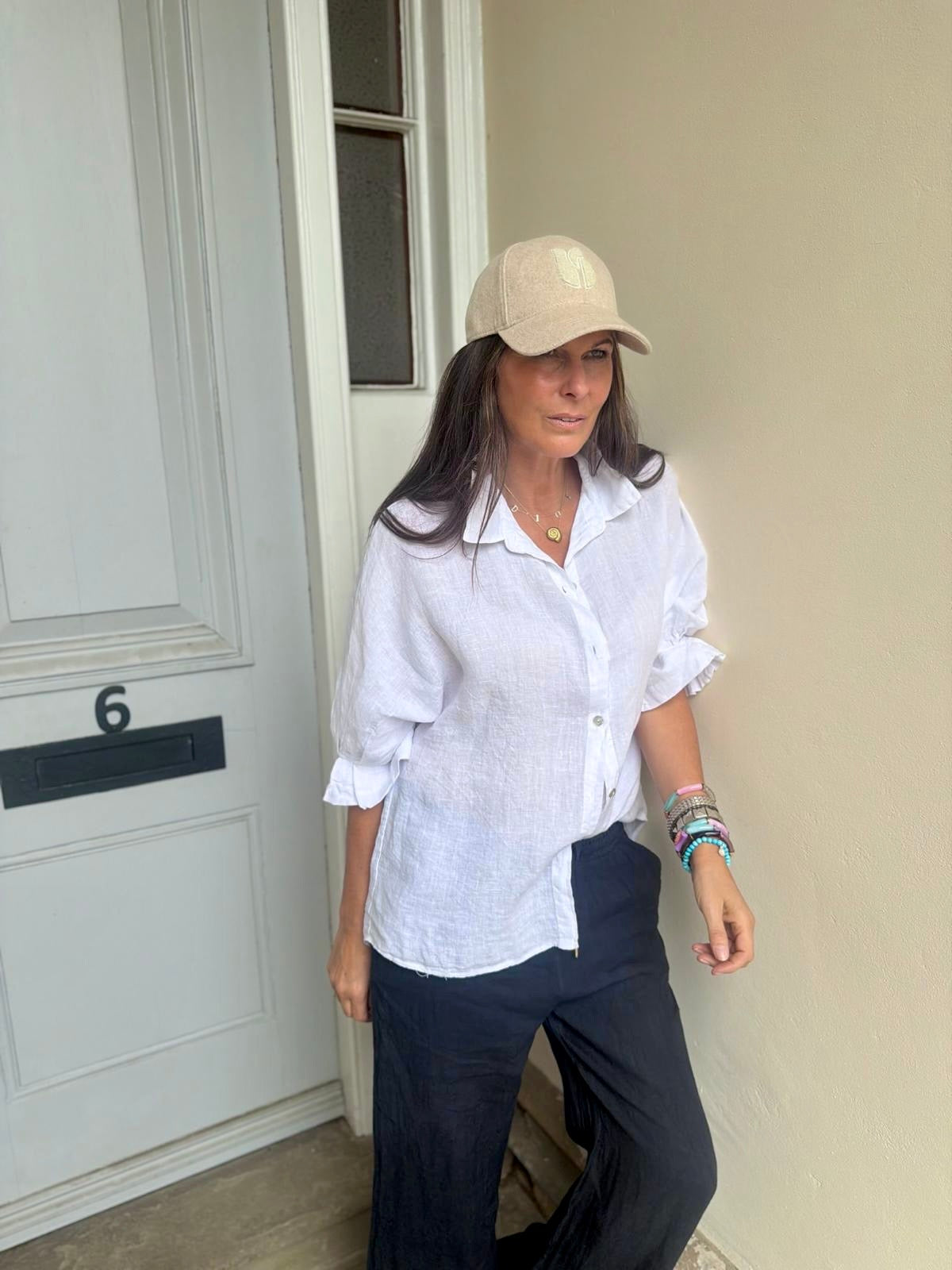 Linen Oversized Shirt - White
