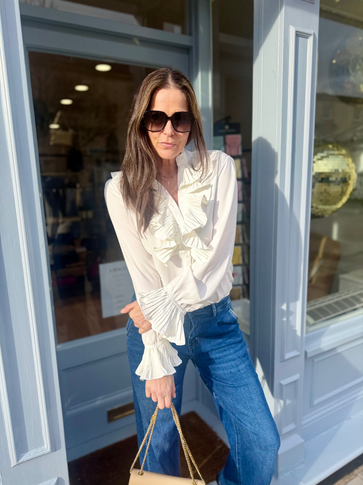 Sally Ruffle Blouse - White