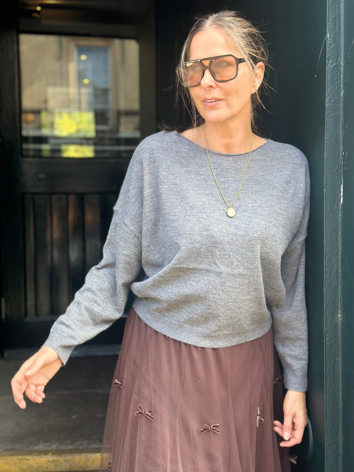 Lucie Lightweight Knit - Charcoal