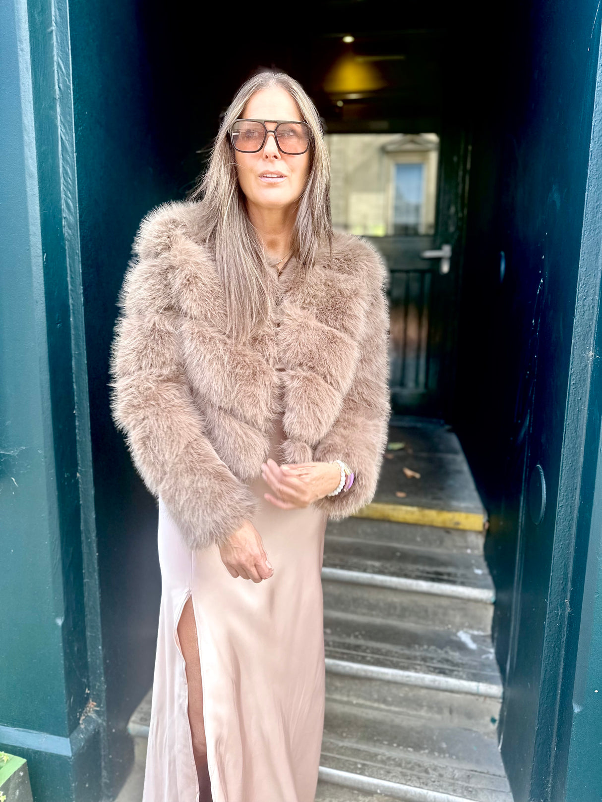 Anastasia Faux Fur Coat - Latte