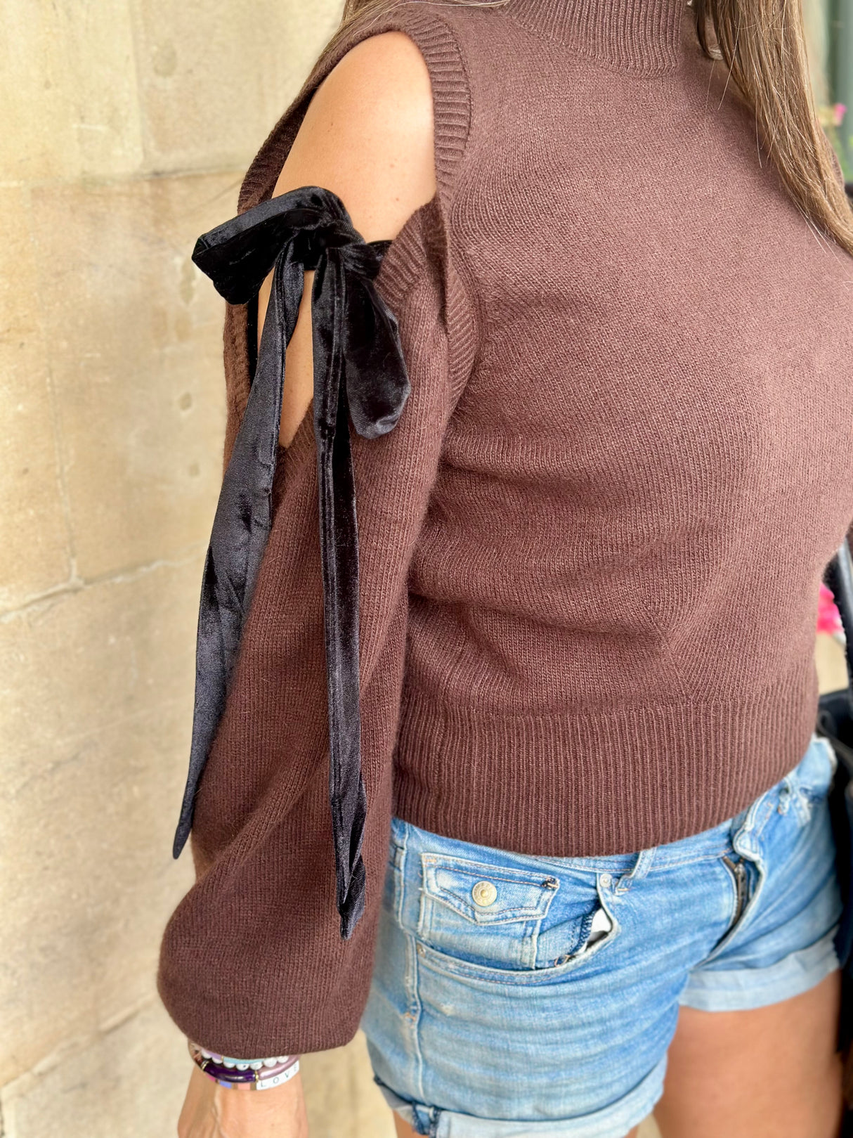 Keeley Cold Shoulder Knit - Brown