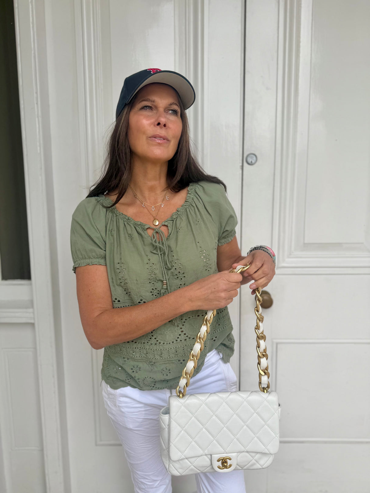 Florence Broiderie Anglaise Top - Khaki