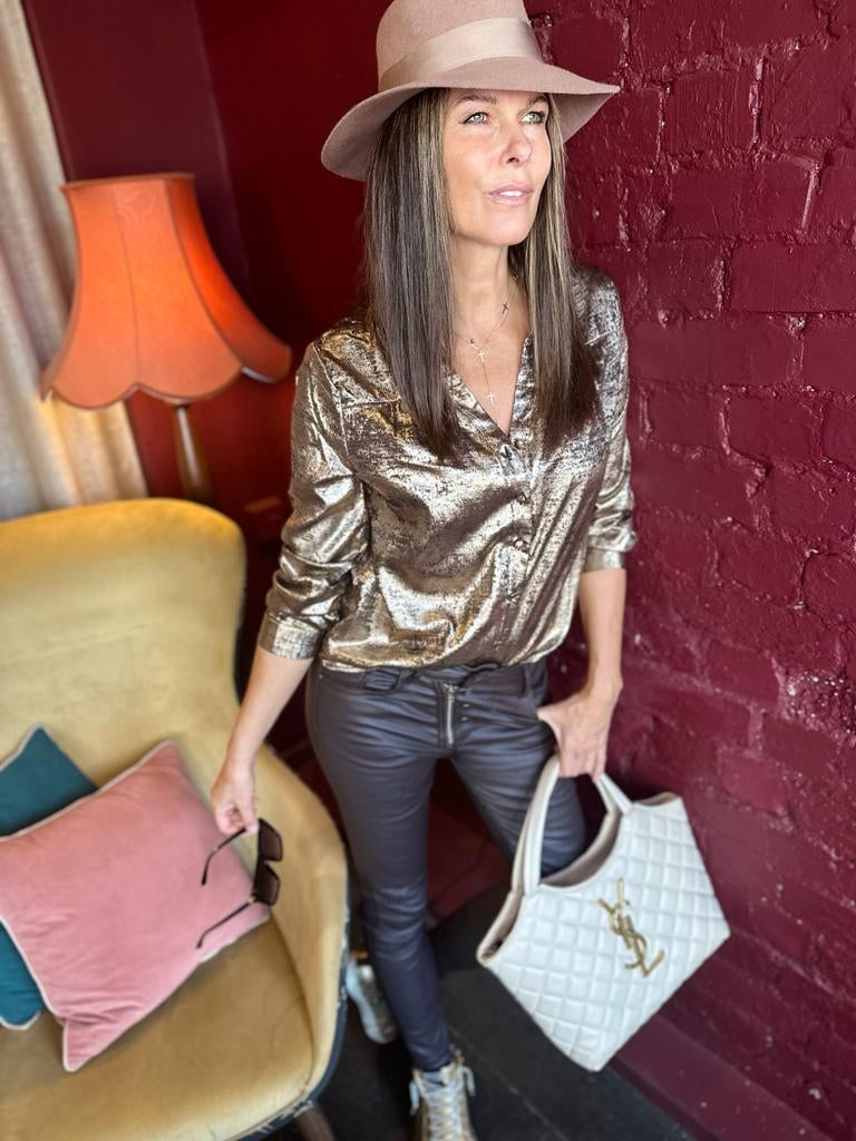 Jean Lux Leather Look Chocolate