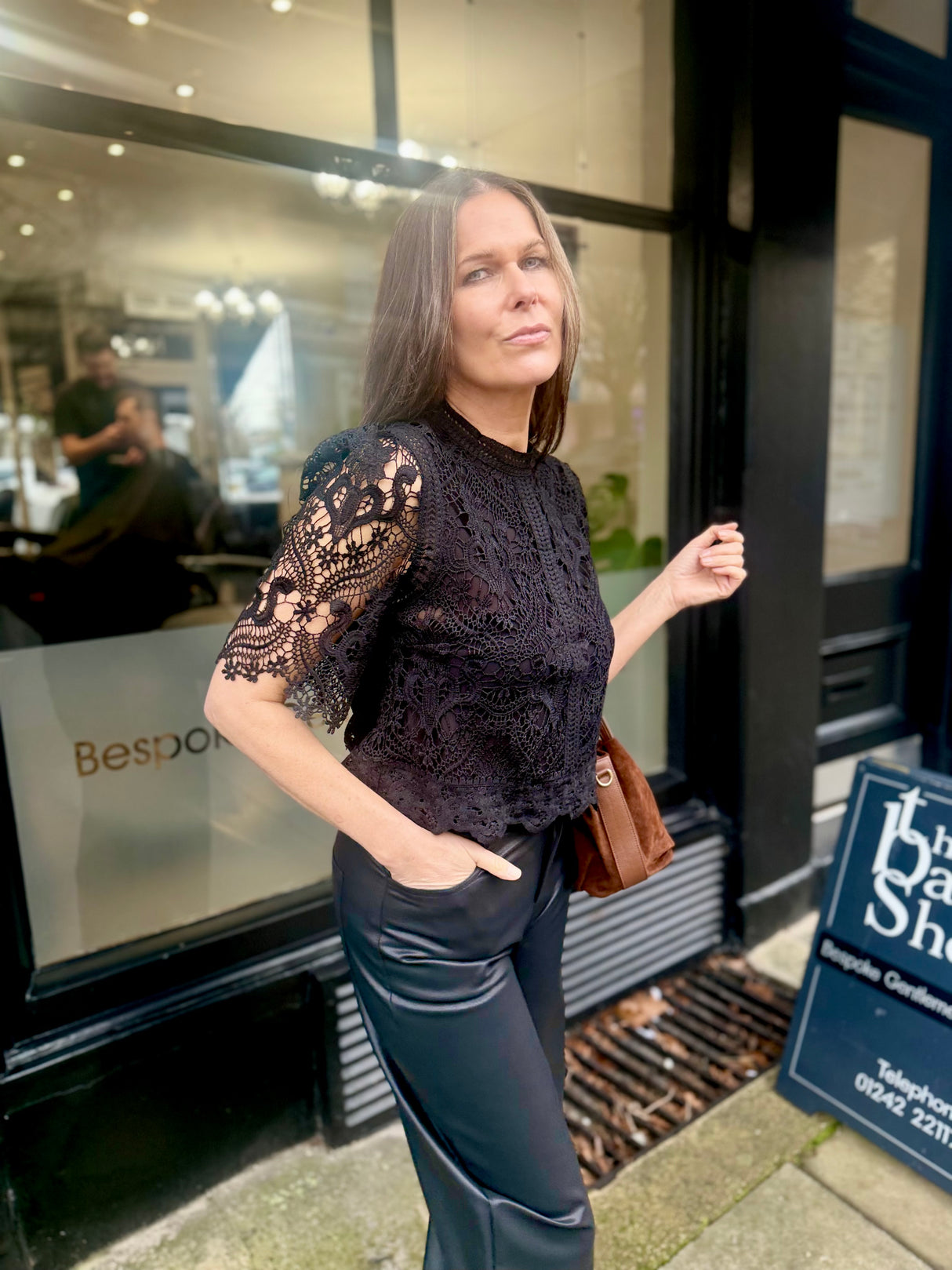 Raquel Crochet Blouse - Black