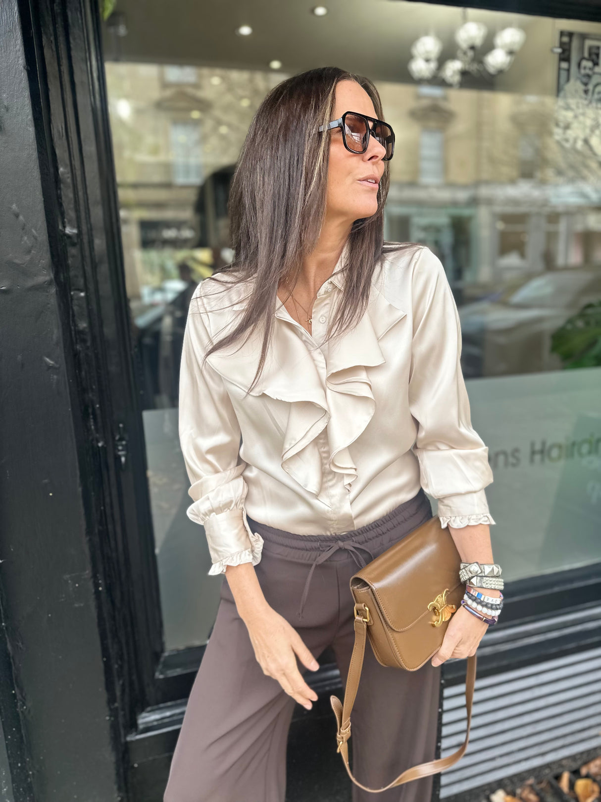 Charlie Ruffle Shirt Champagne