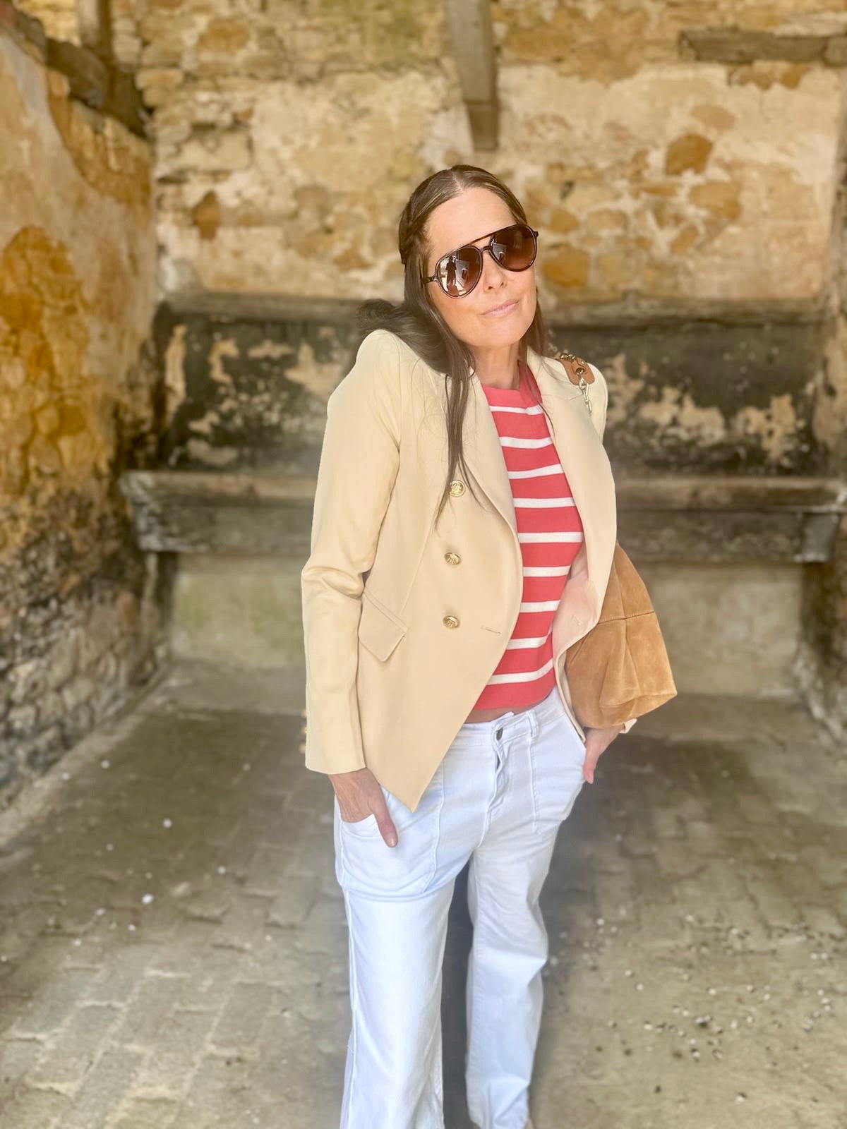 Cassia Knit - Red/White