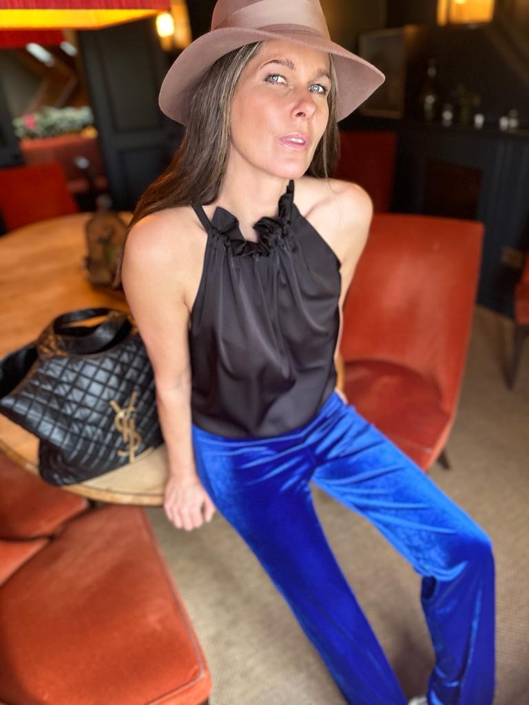 Pantalón de terciopelo Jessica azul real